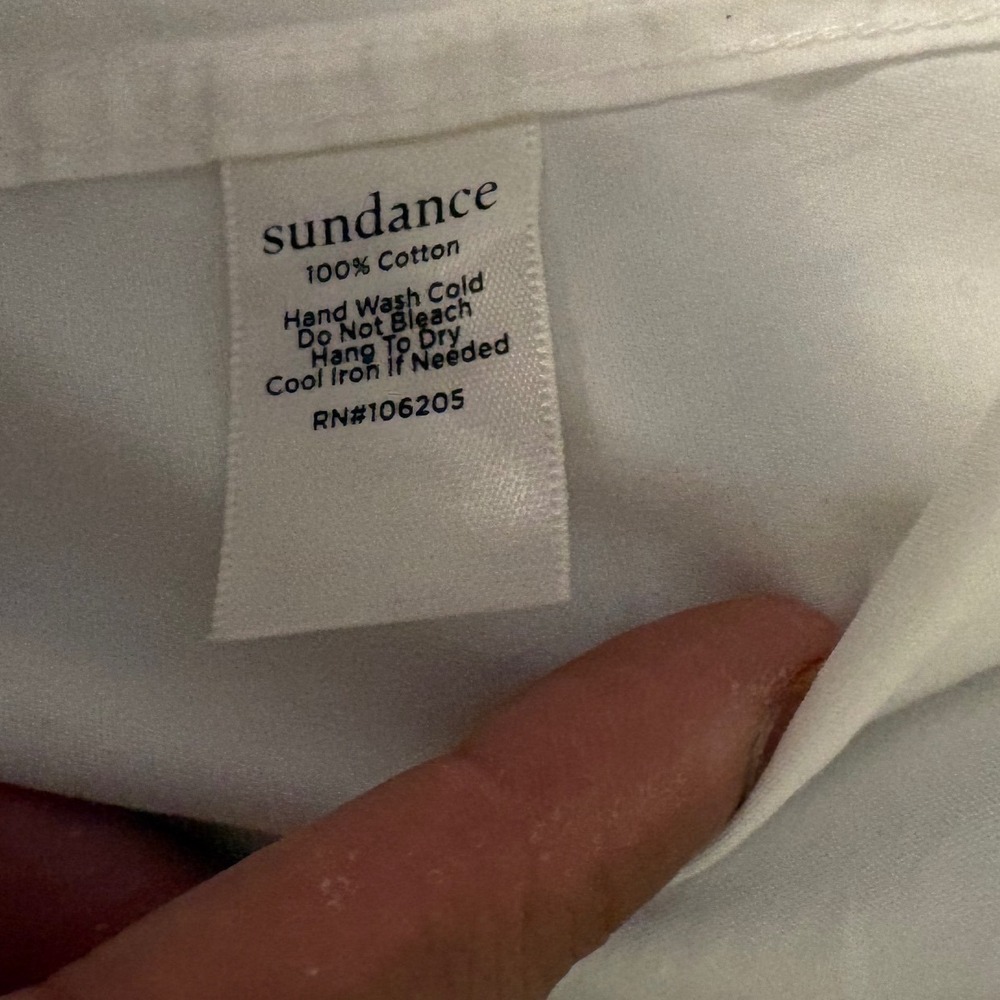 Sundance White Eyelet Lace Blouse Cotton Boho Cottagecore Prairie Top Medium zz - Picture 5 of 7